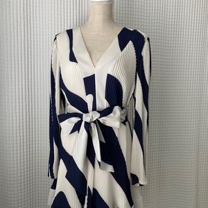 MILLY LIV ZEBRA DRESS SIZE 10 NAVY/ECRU ***BRAND NEW, NEVER WORN***